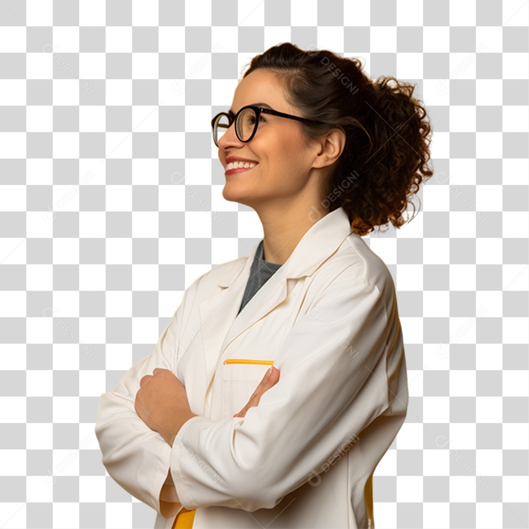 Doutora de Jaleco Branco PNG Transparente