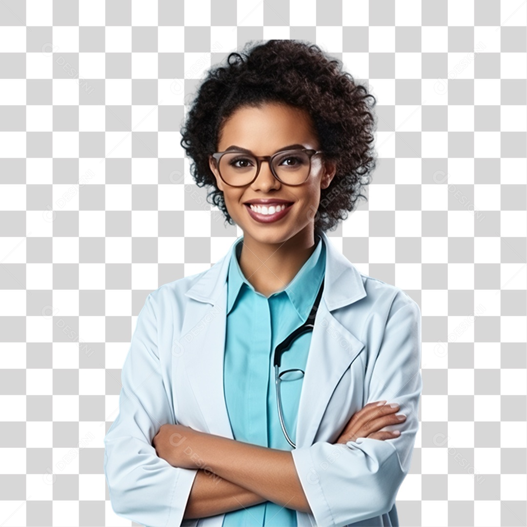 Doutora de Jaleco Branco PNG Transparente