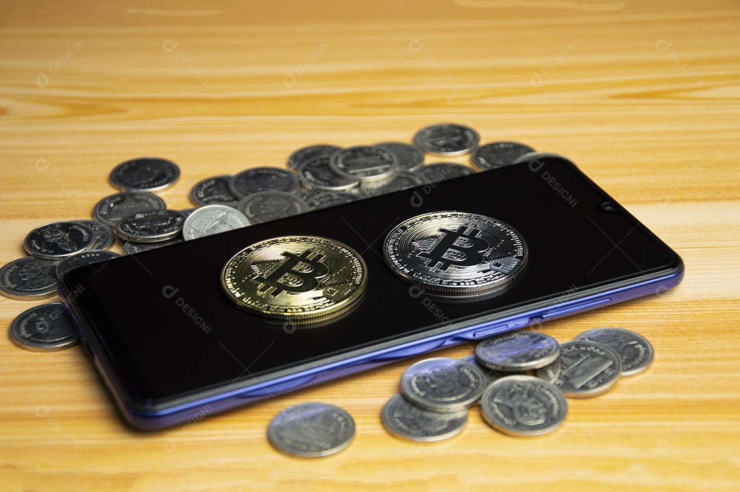 Conceito de moeda virtual carteira digital aplicação financeira
