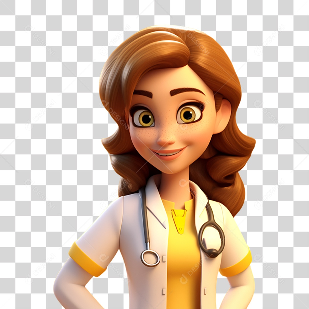 Doutora de Jaleco Branco PNG Transparente