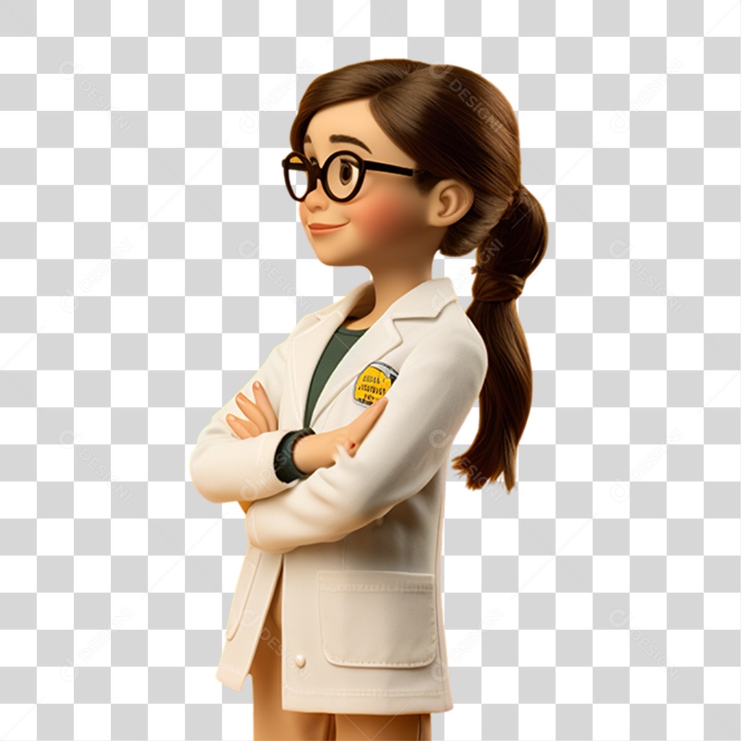 Doutora de Jaleco Branco PNG Transparente