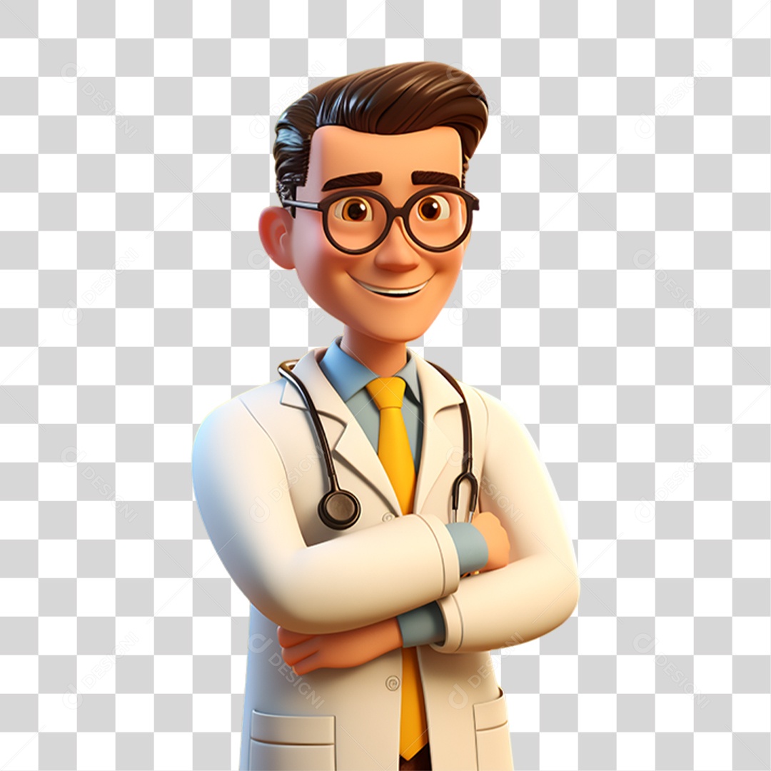 Doutor de Jaleco Branco PNG Transparente