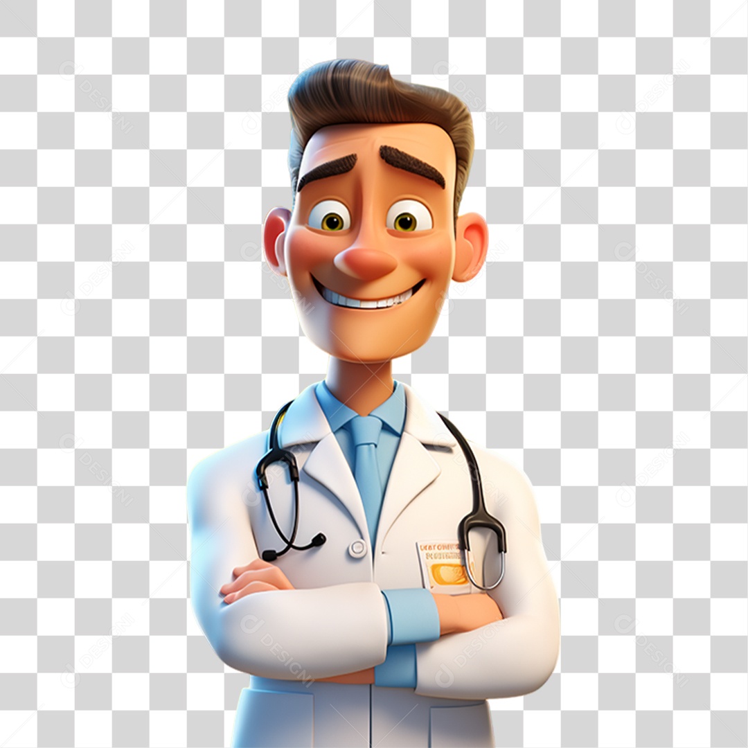 Doutor de Jaleco Branco PNG Transparente