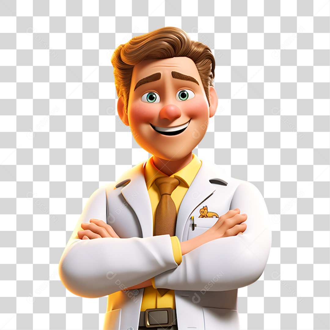 Doutor de Jaleco Branco PNG Transparente