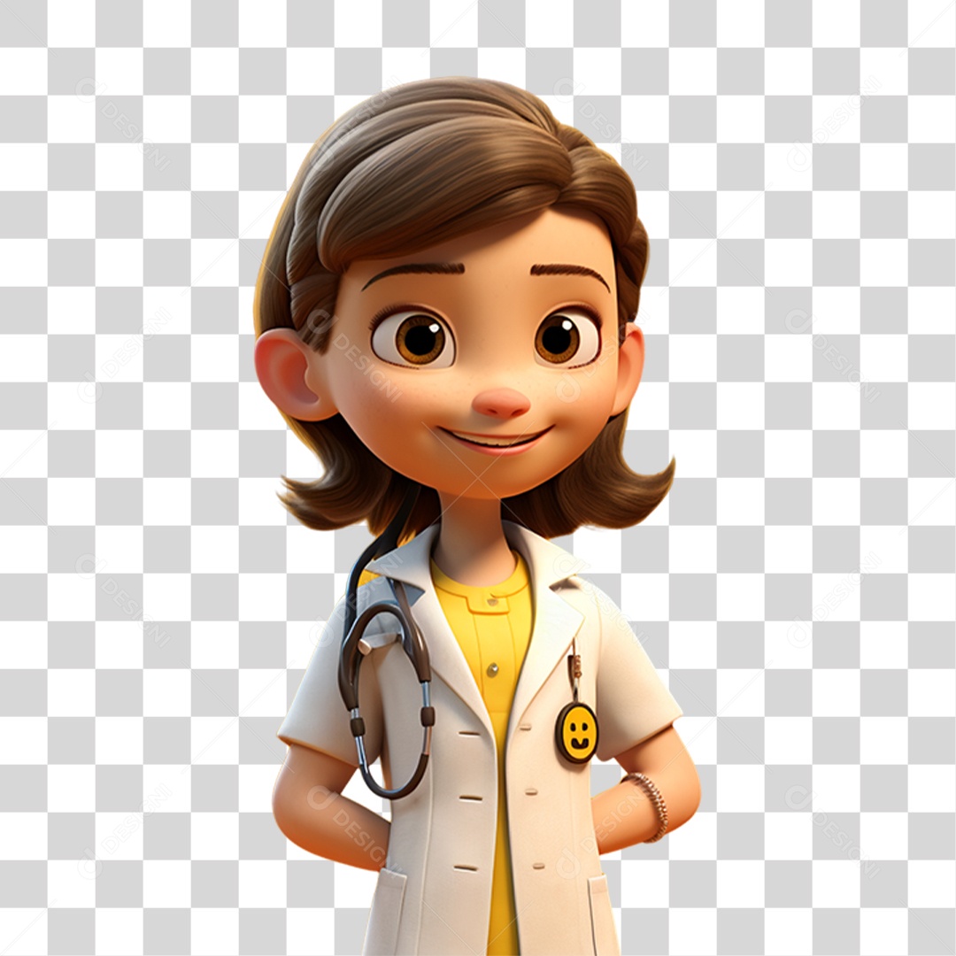 Doutora de Jaleco Branco PNG Transparente