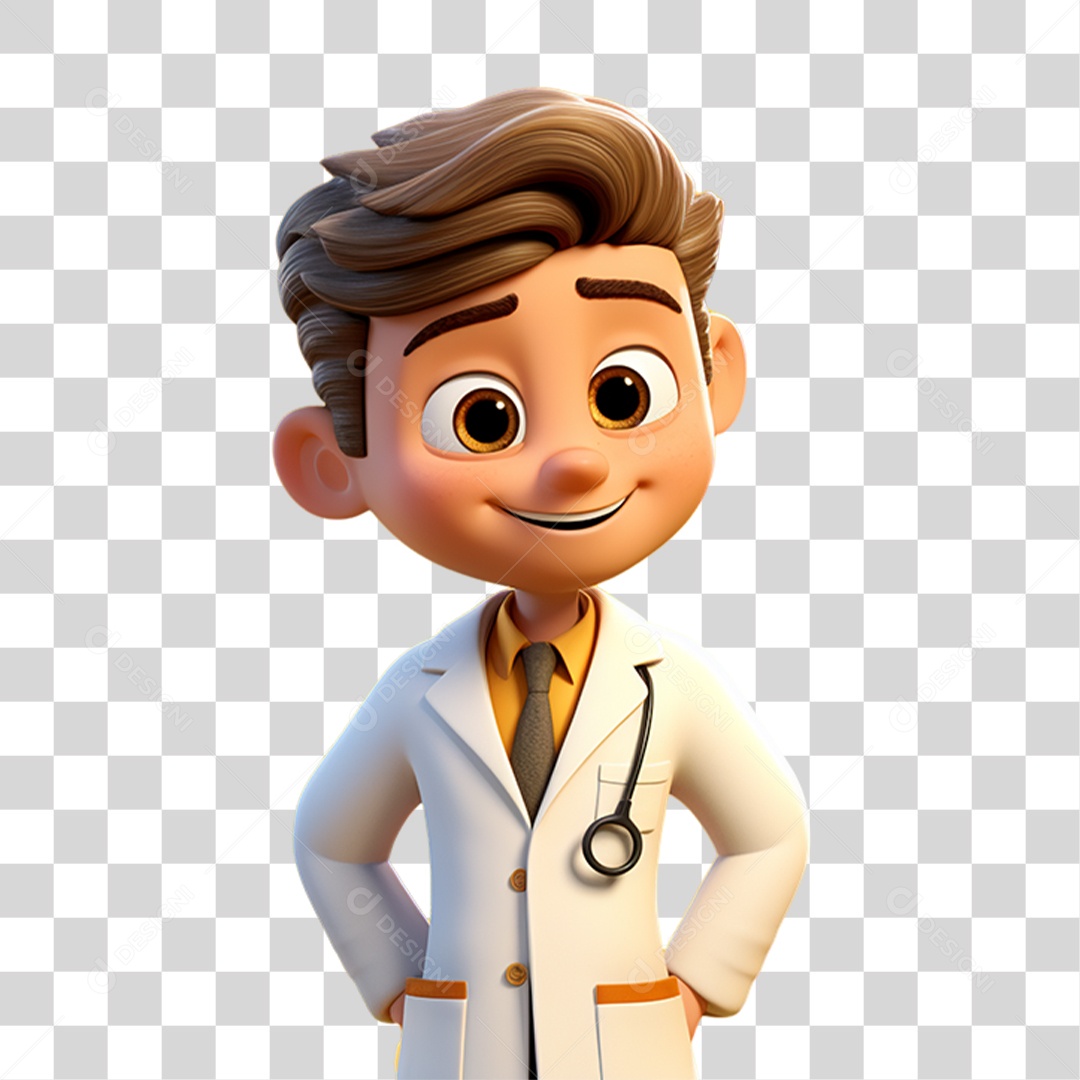 Doutor de Jaleco Branco PNG Transparente