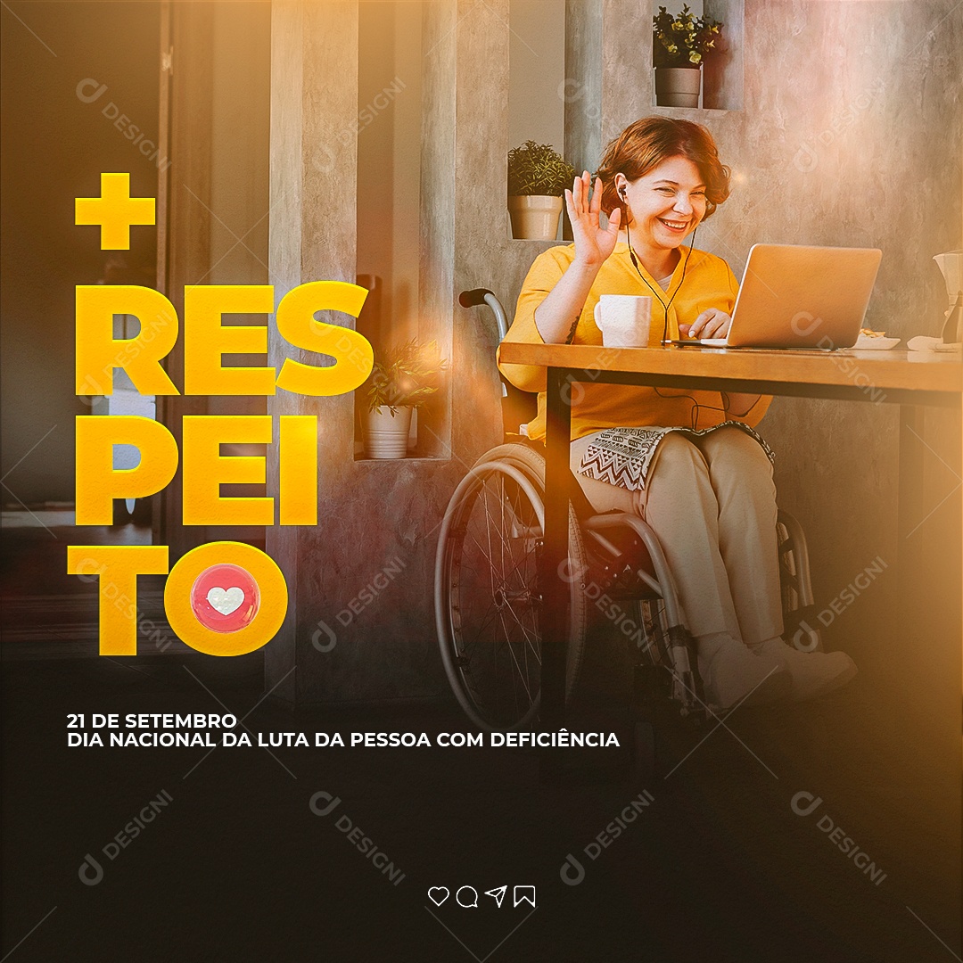 Social Media 21 De Setembro + Respeito Luta Da Pessoa Com Deficiência PSD Editável