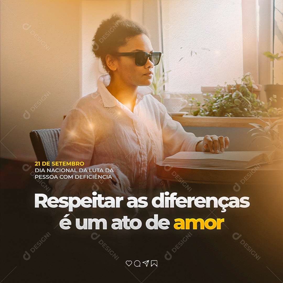 Diferenças é um Ato De Amor 21 De Setembro Social Media PSD Editável
