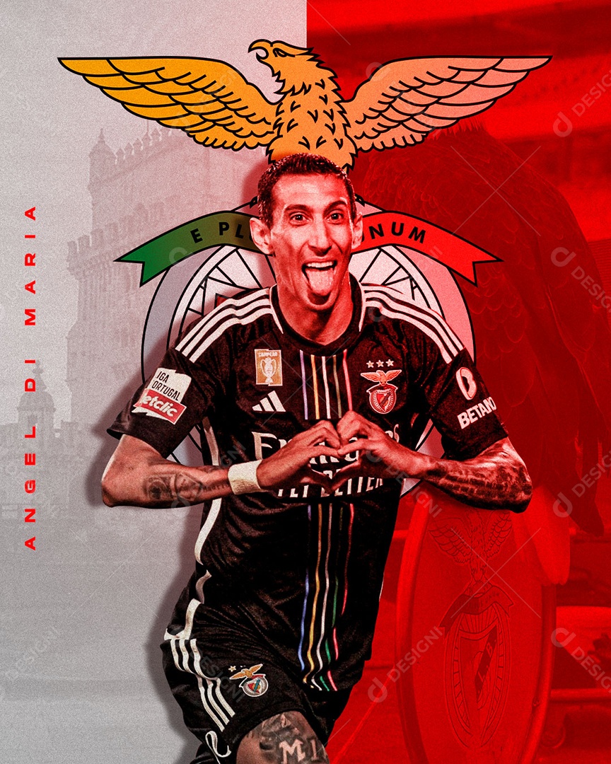 Social Media Flyer Futebol Angel Di Maria PSD Editável