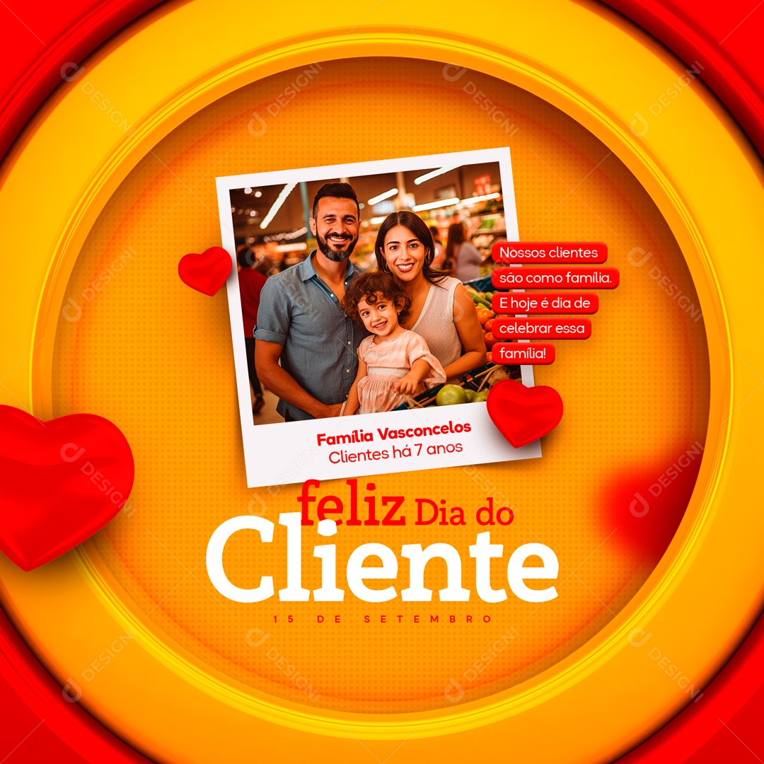 Social Media Feliz Dia Do Cliente 15 De Setembro PSD Editável