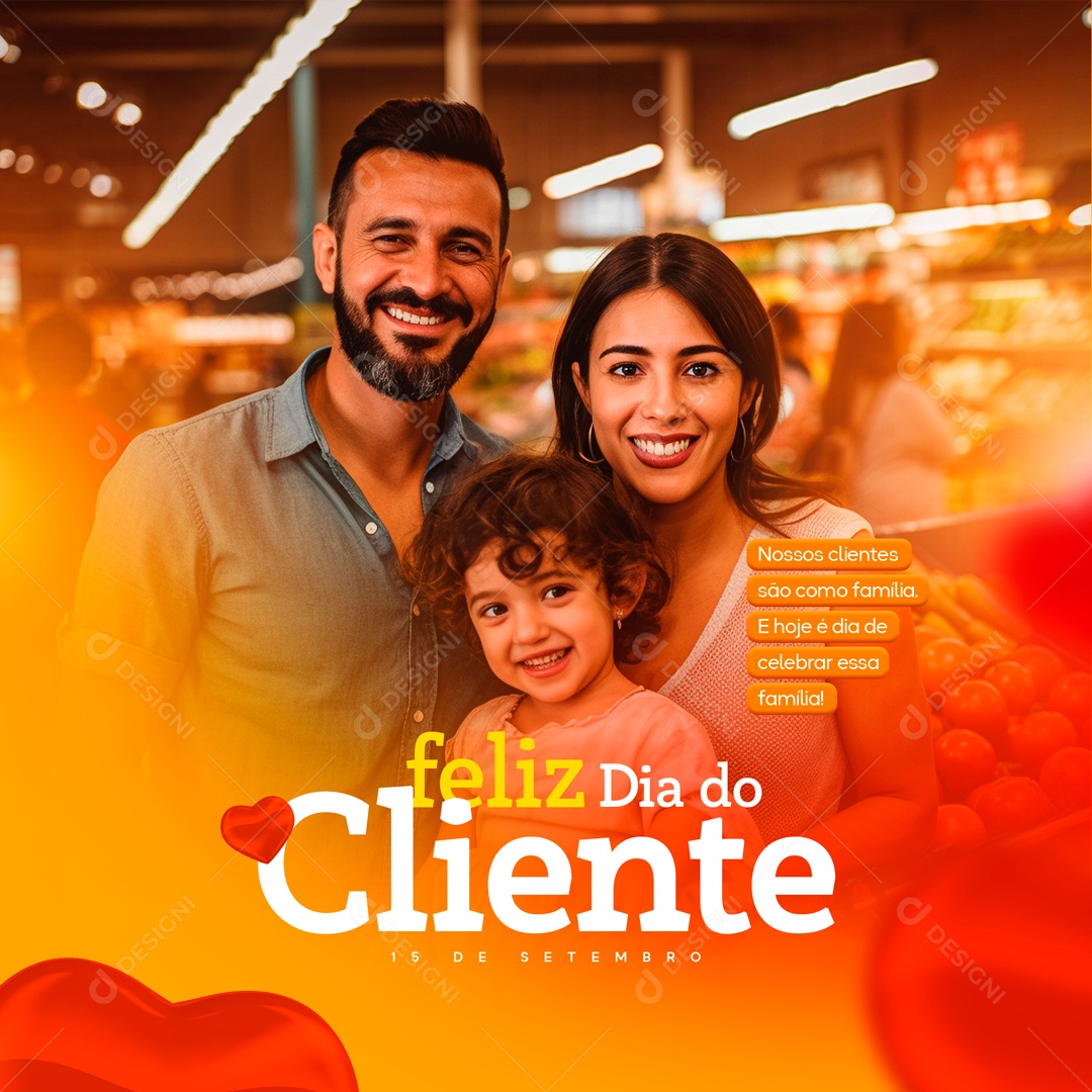 Feliz Dia Do Cliente São Como Família Social Media PSD Editável