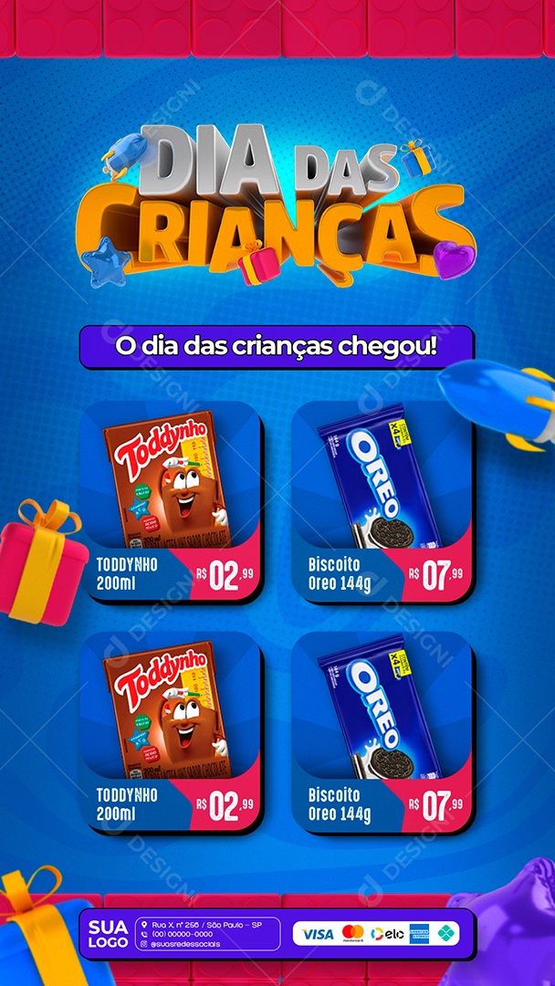 Story Dia das Crianças Toddynho Oreo Social Media PSD Editável