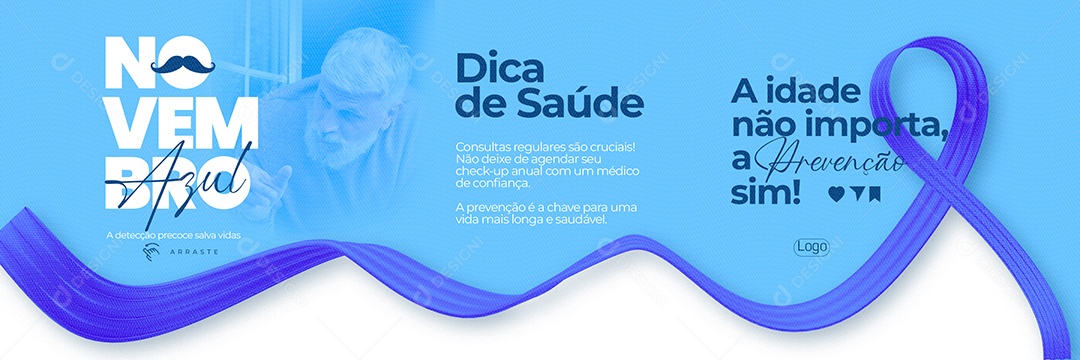 Carrossel Novembro Azul A Idade não Importa a Prevenção Sim Social Media PSD Editável