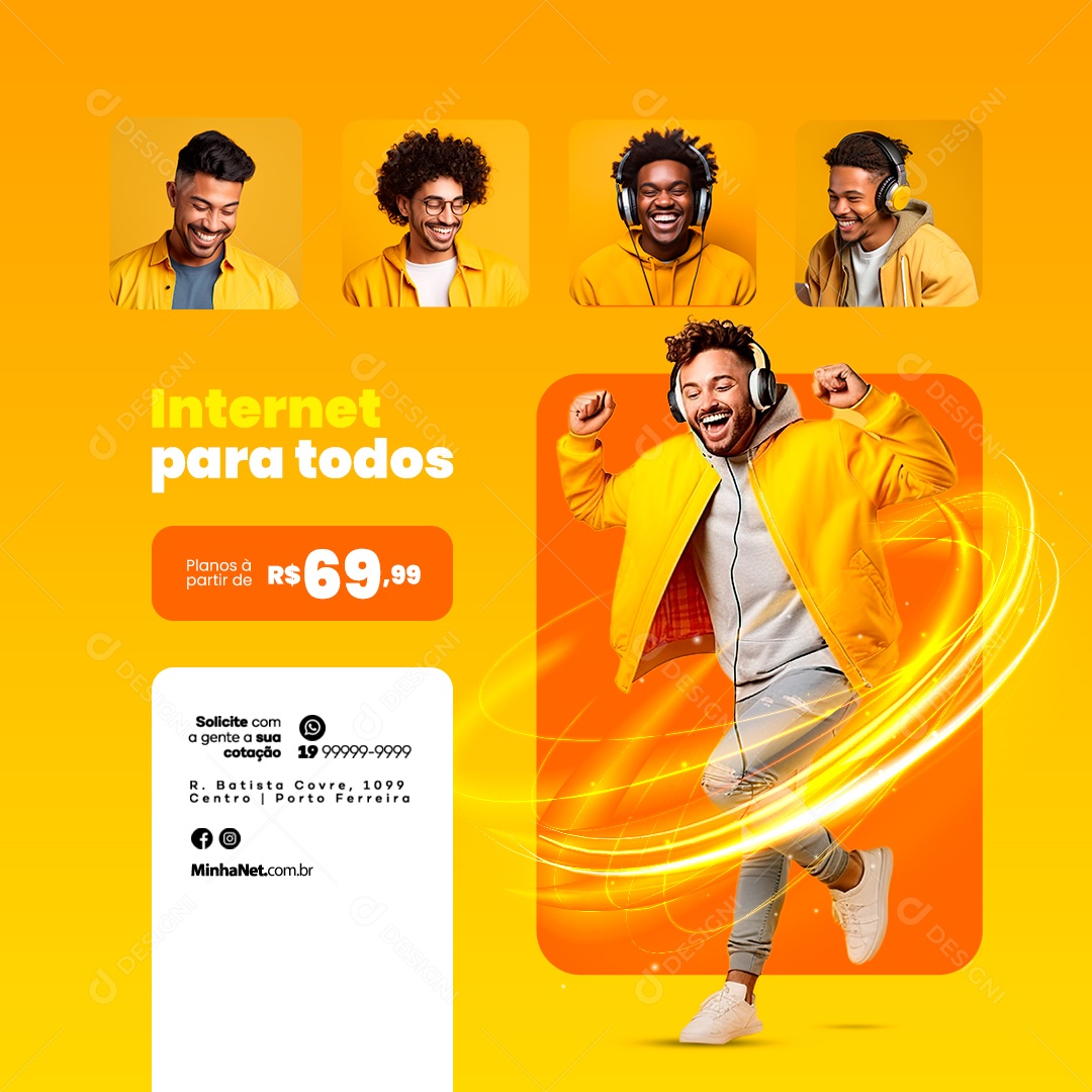 Internet para Todos Provedor De Internet Social Media PSD Editável