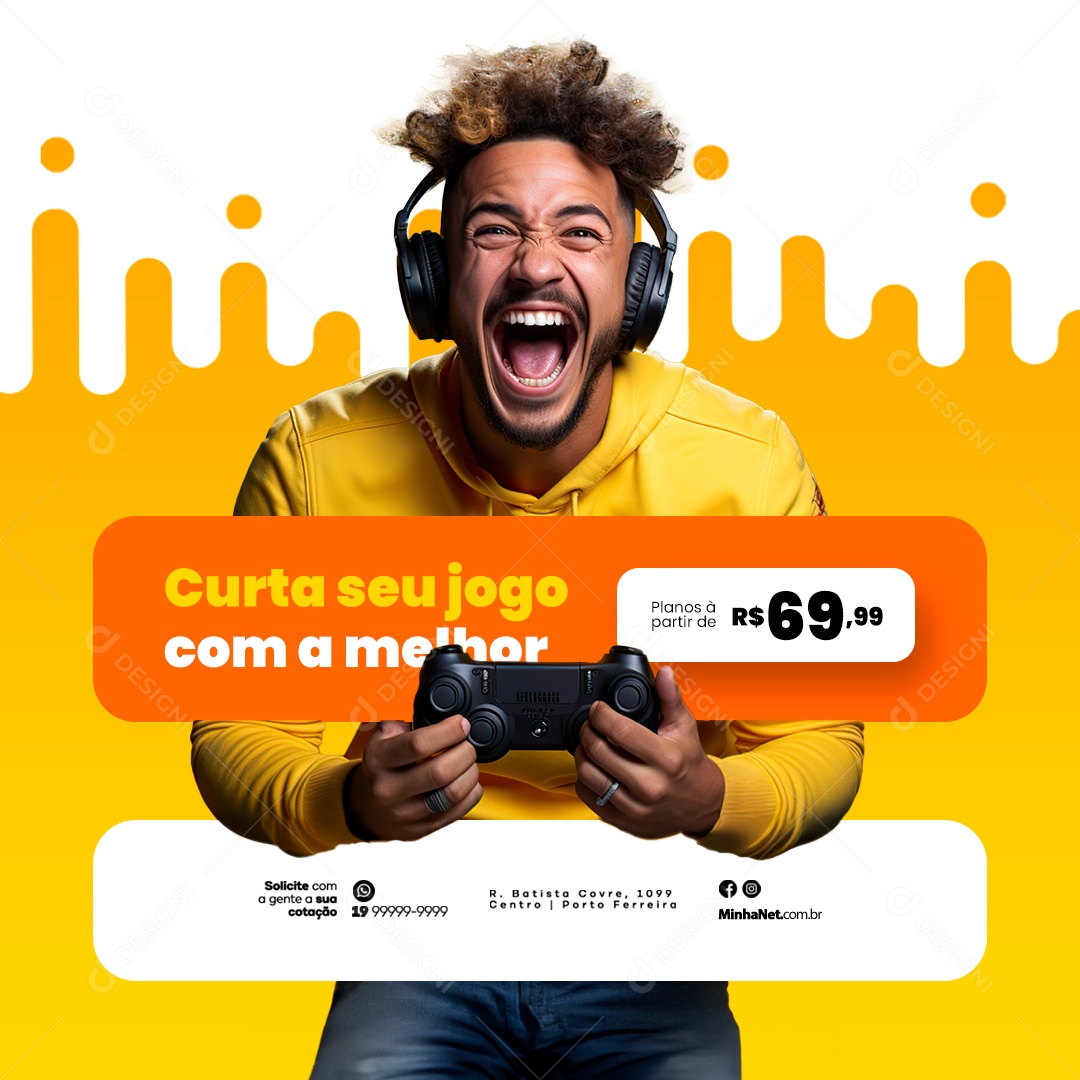 Provedor De Internet Curta seu Jogo com a Melhor Social Media PSD Editável