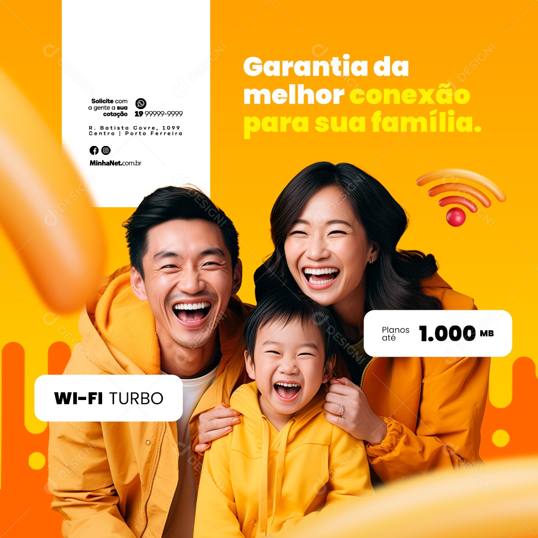Provedor De Internet Garantia da Melhor Conexão para sua Família Social Media PSD Editável