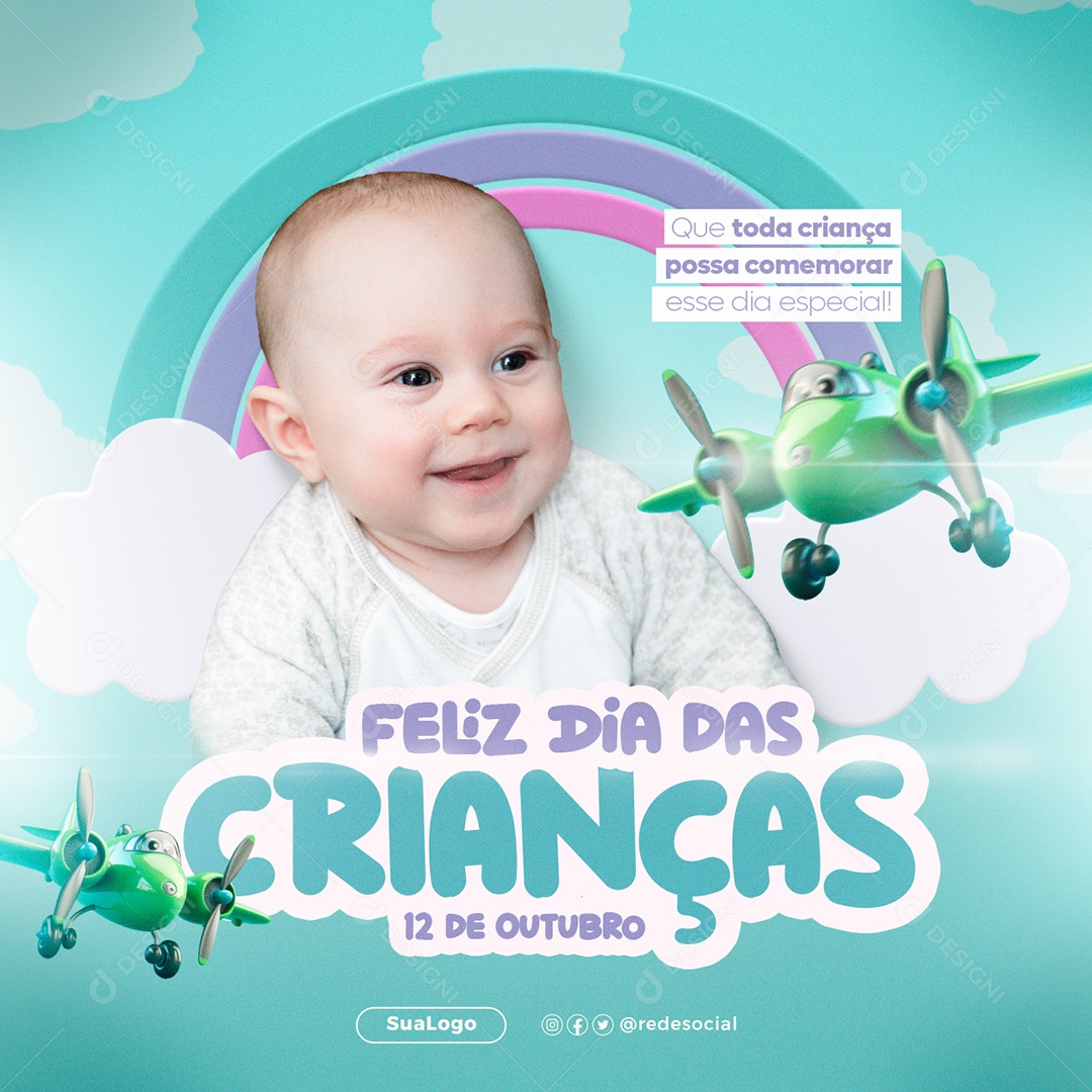 Feliz Dia das Crianças 12 de Outubro Social Media PSD Editável
