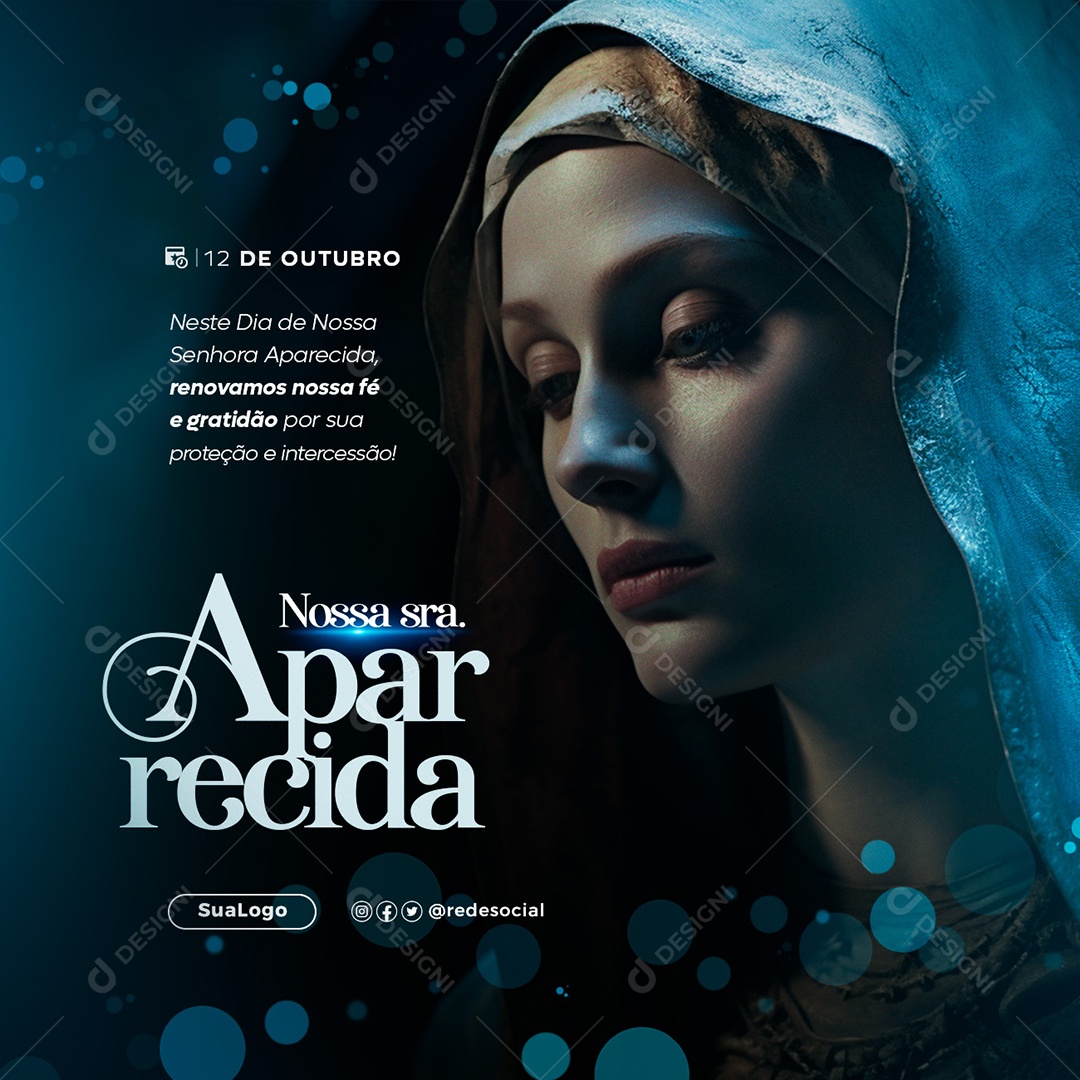 Dia de Nossa Senhora Aparecida 12 de Outubro Social Media PSD Editável