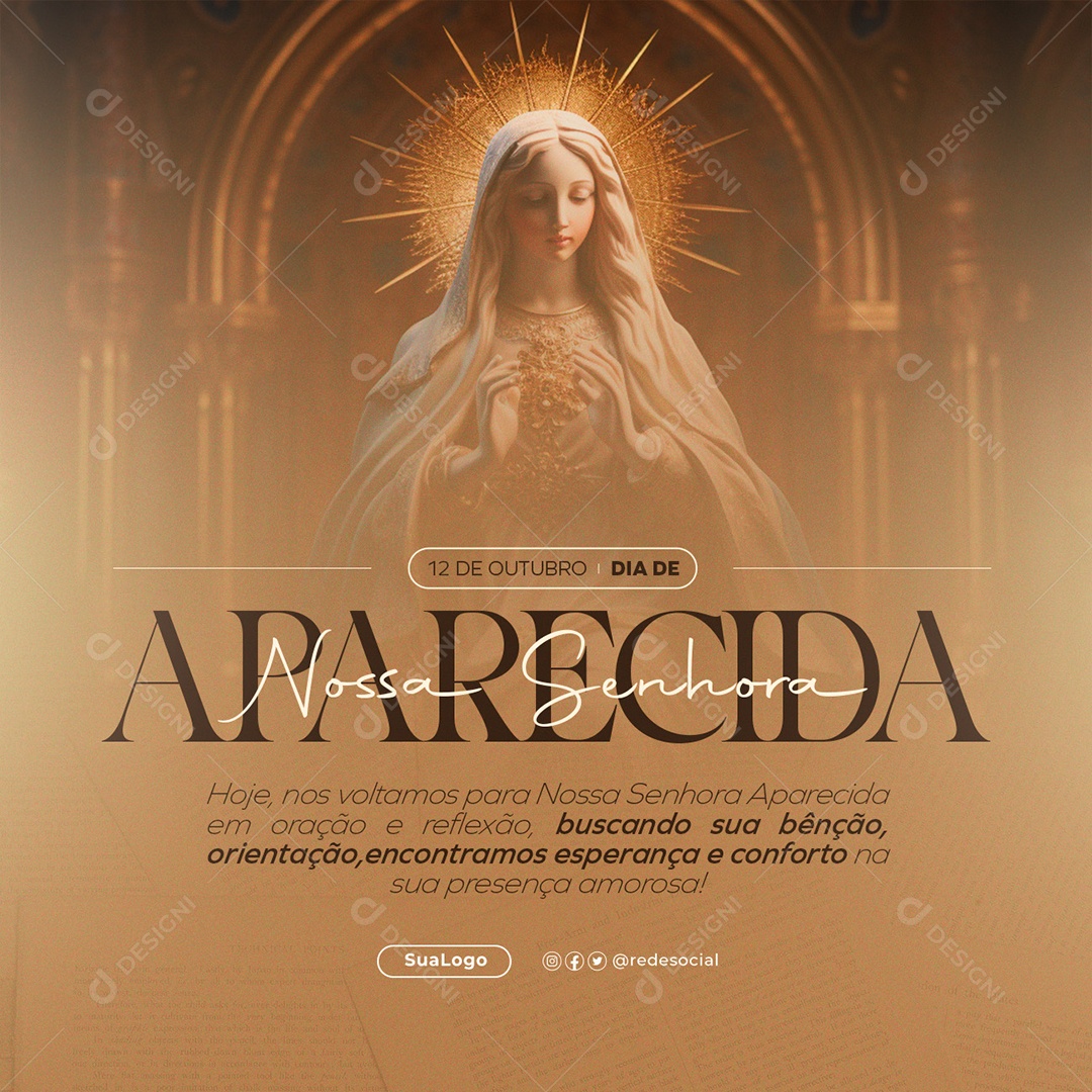 Dia de Nossa Senhora Aparecida 12 de Outubro Social Media PSD Editável