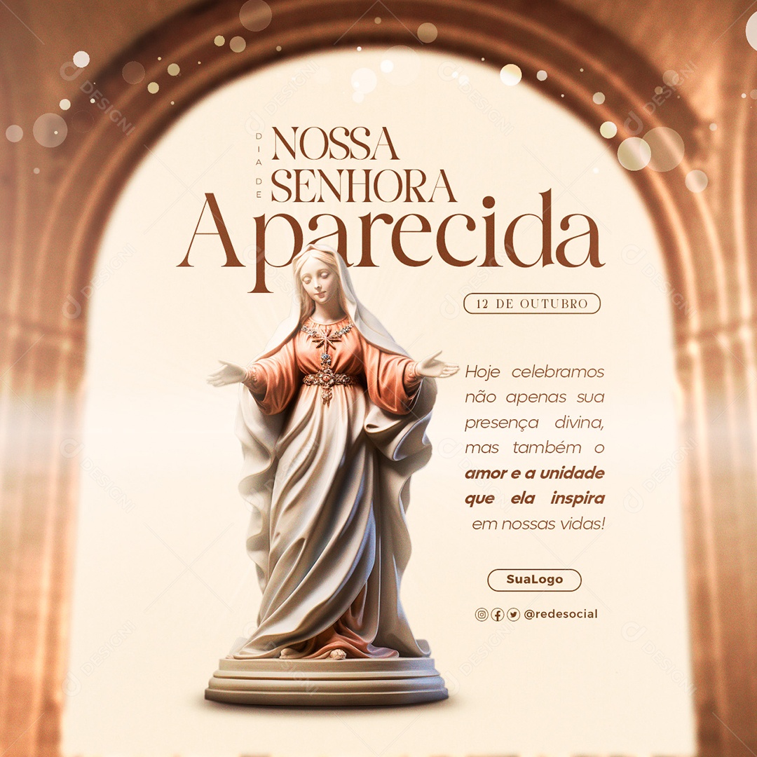 Dia de Nossa Senhora Aparecida 12 de Outubro Social Media PSD Editável