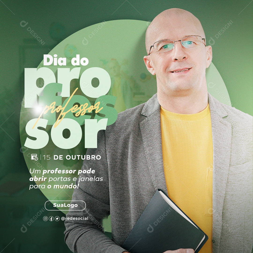 Dia Do Professor 15 de Outubro Social Media PSD Editável