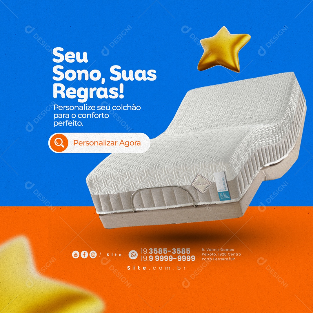 Loja De Colchões Seu Sono Suas Regras Social Media PSD Editável