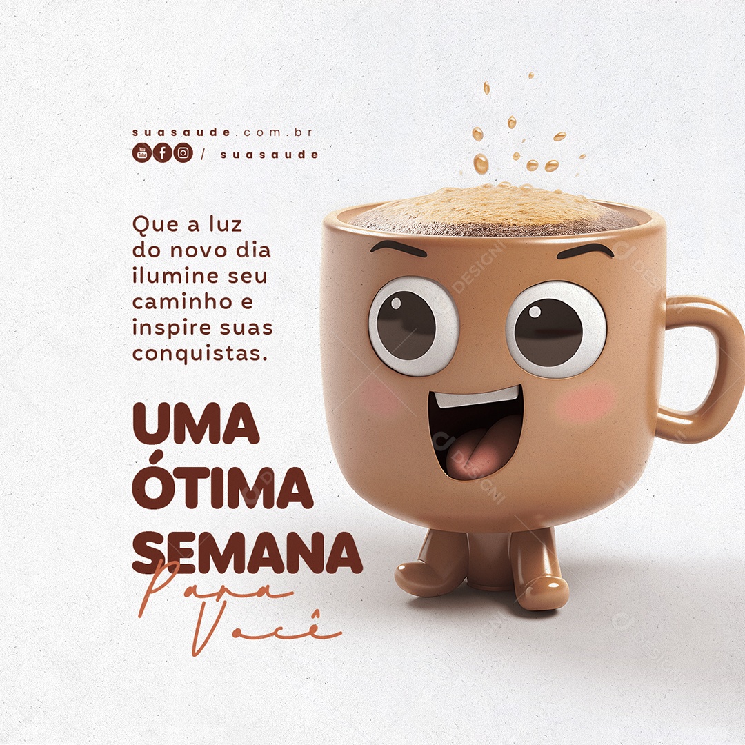 Boa Semana Frase Motivacional Que a Luz do Novo Dia Ilumine seu  Caminho Social Media PSD Editável