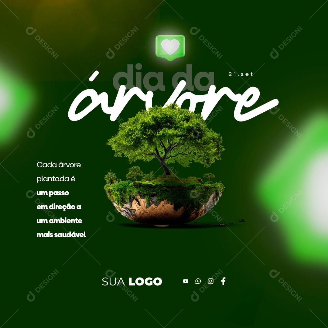 Dia da Árvore 21 de Setembro Cada Árvore Plantada é um Passo em Direção Social Media PSD Editável