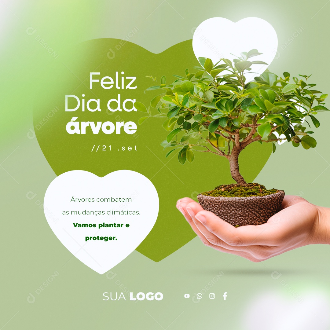 Feliz Dia da Árvore 21 de Setembro Social Media PSD Editável