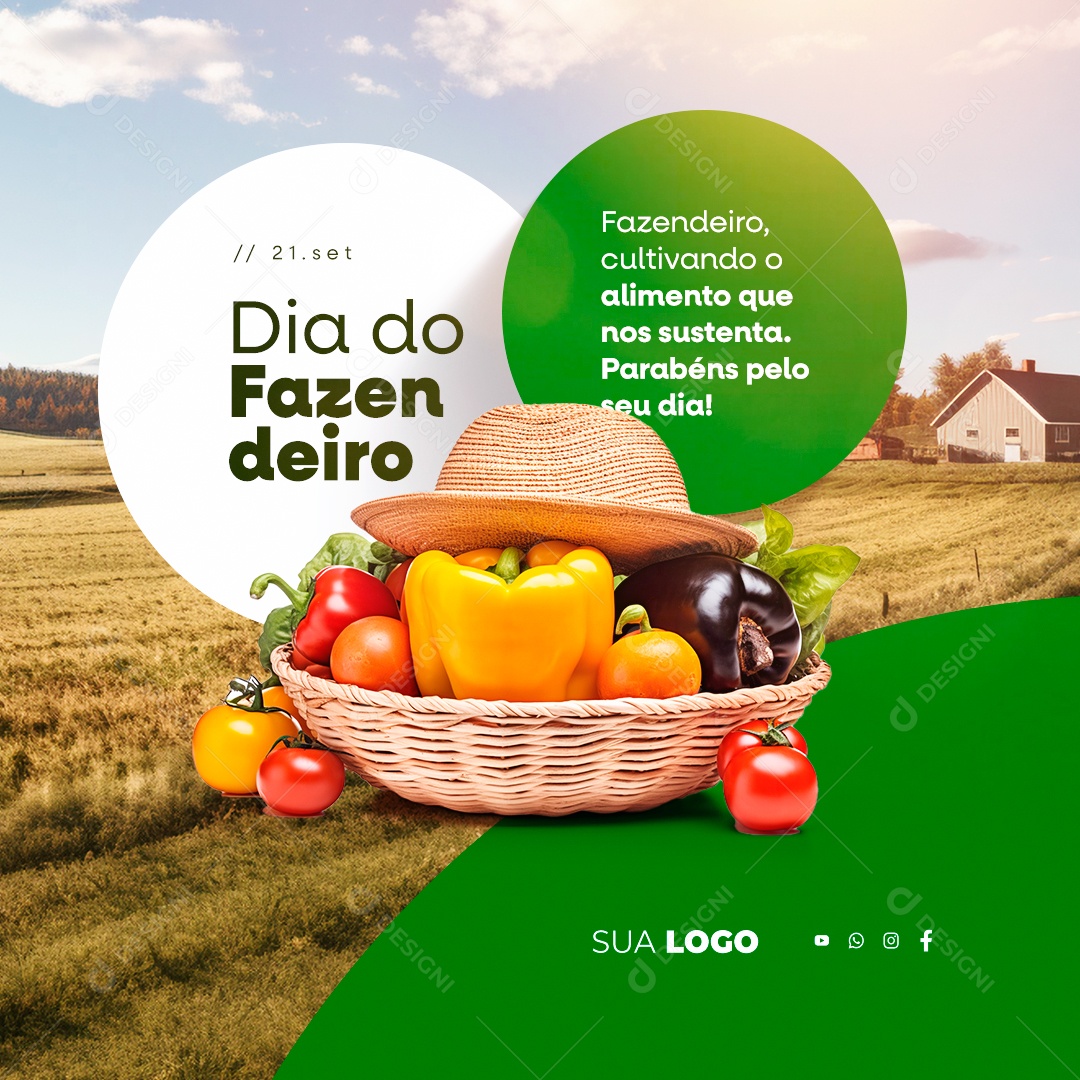 Dia Do Fazendeiro 21 de Setembro Social Media PSD Editável