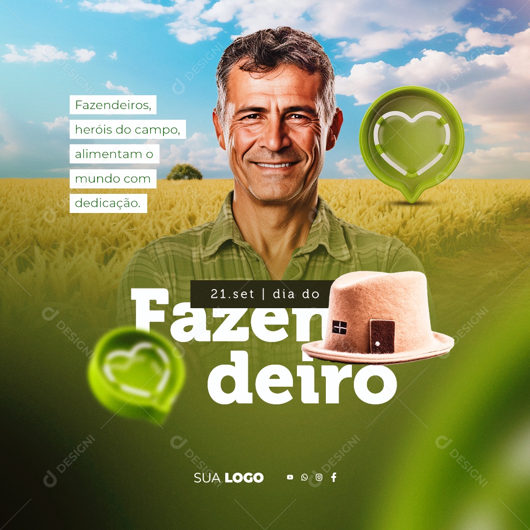 Dia Do Fazendeiro Heróis do Campo Social Media PSD Editável