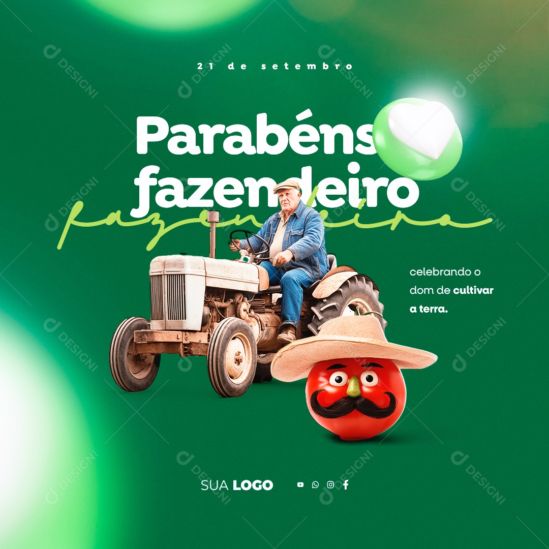 Dia Do Fazendeiro 21 de Setembro Social Media PSD Editável