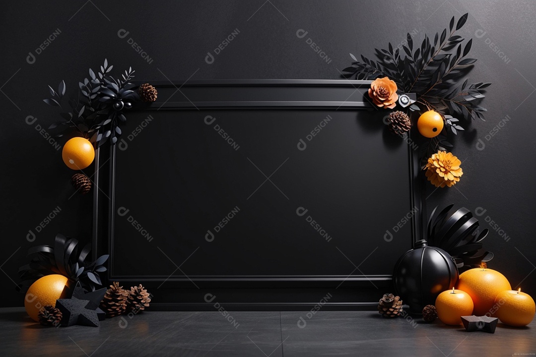 Quadro preto com decorações