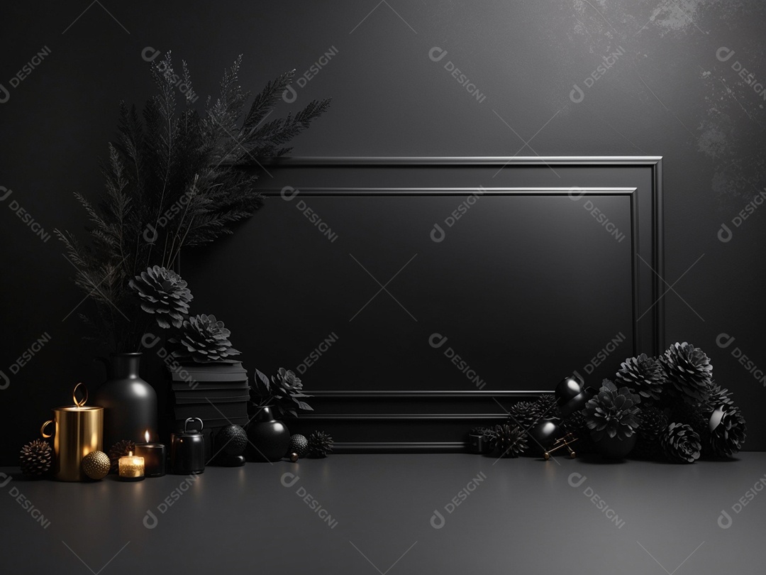 Quadro preto com decorações
