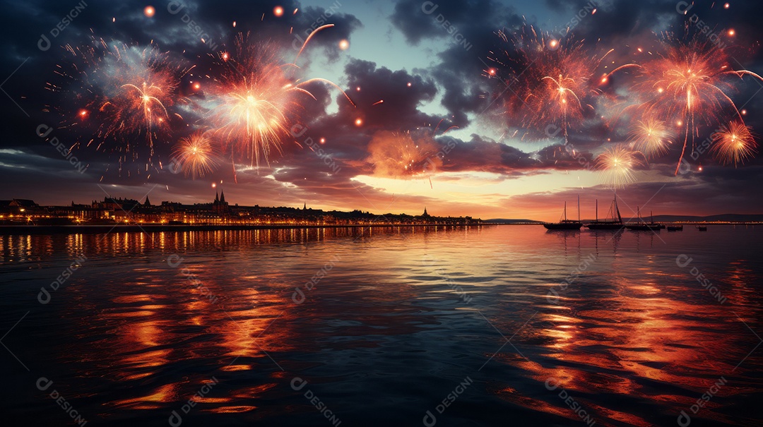 Pessoas comemorando o dia de ano novo.