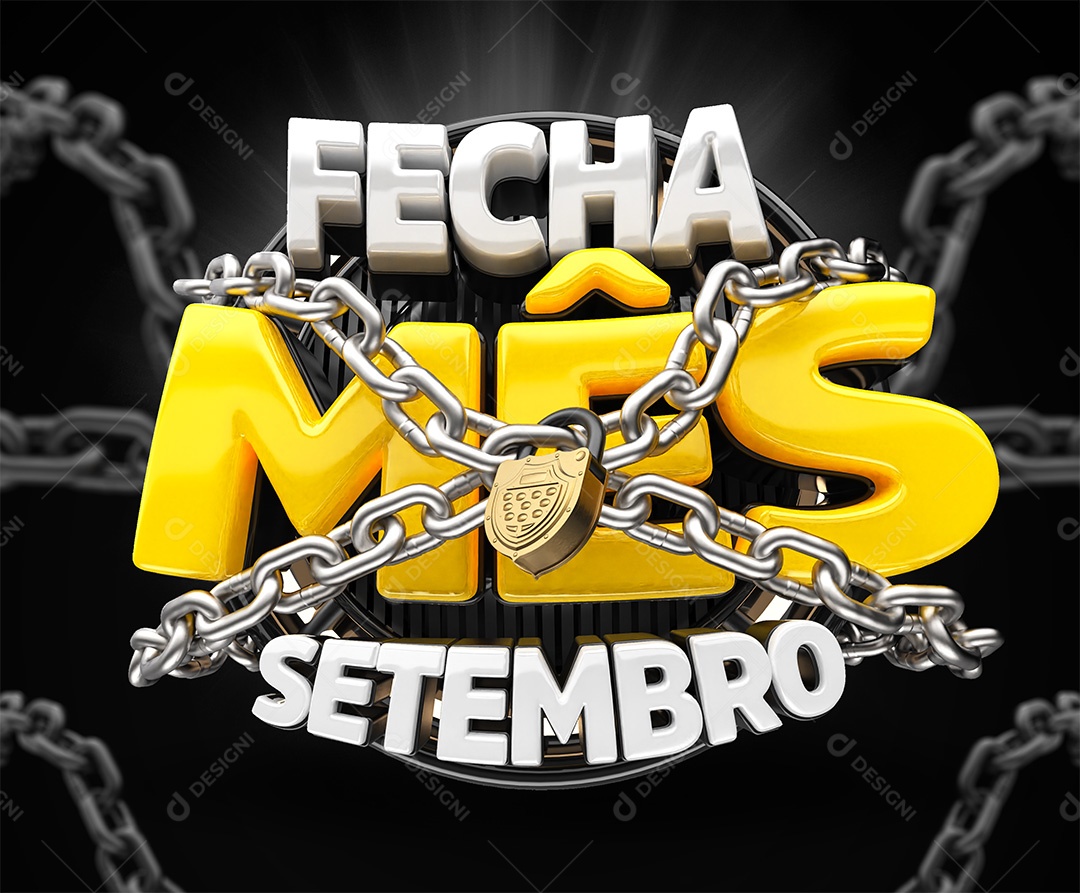 Fecha Mês Setembro Selo 3D Para Composição PSD