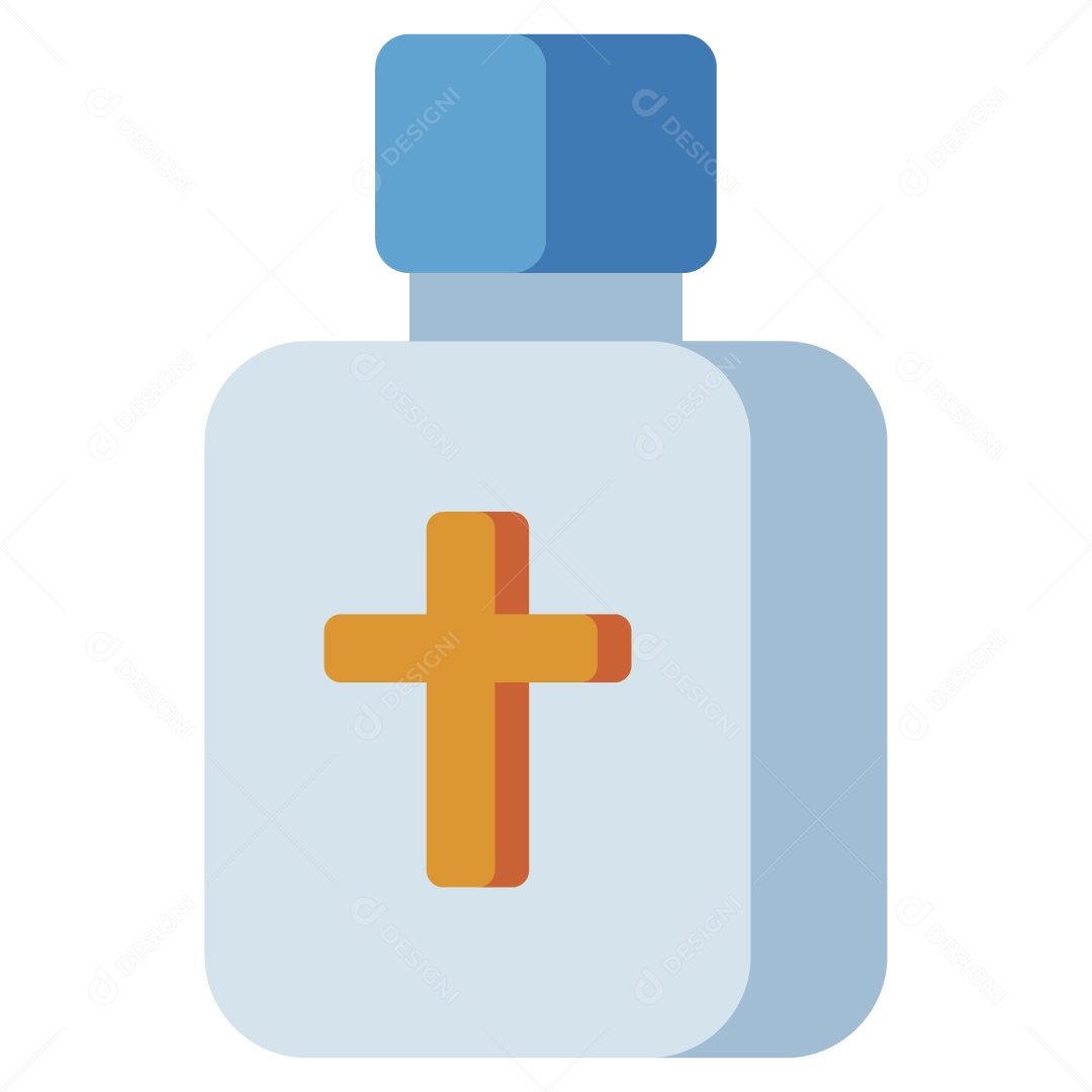 Frasco com Uma Cruz Ilustração Vetor EPS
