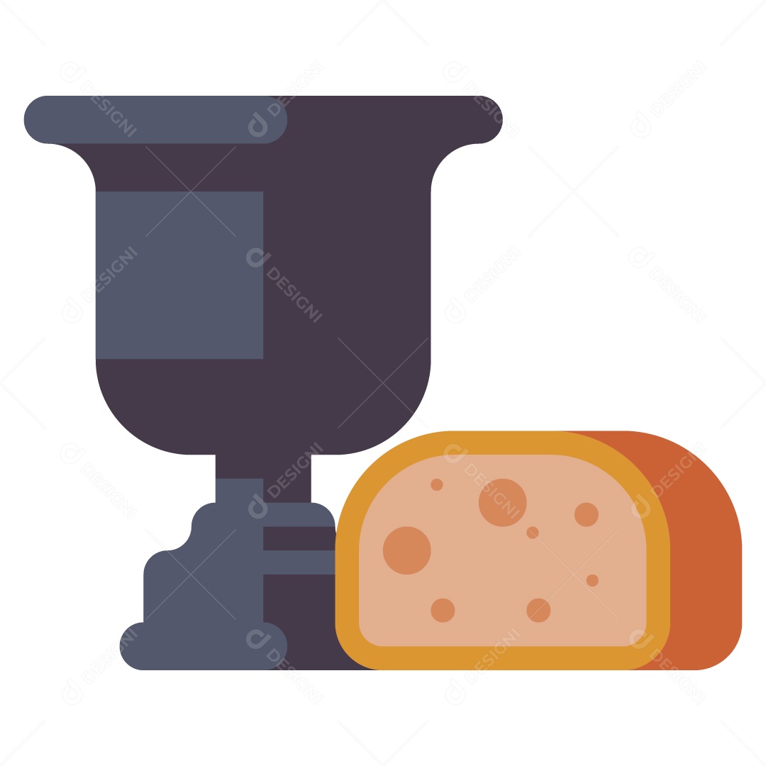 Pão e Vinho Ilustração Vetor EPS