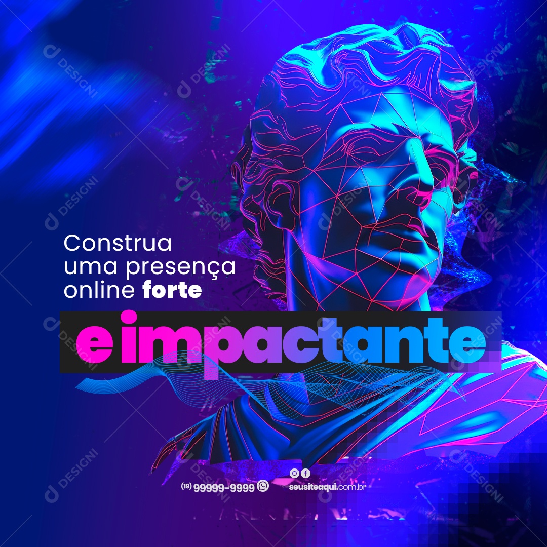 Marketing Digital Construa uma Presença Online Forte e Impactante Social Media PSD Editável