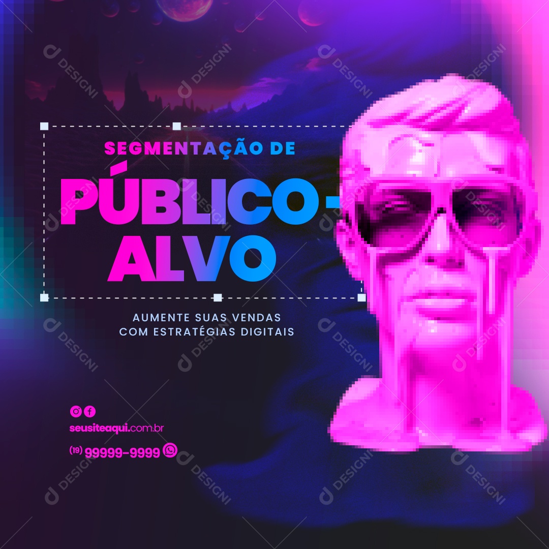 Marketing Digital Segmentação de Público Alvo Social Media PSD Editável
