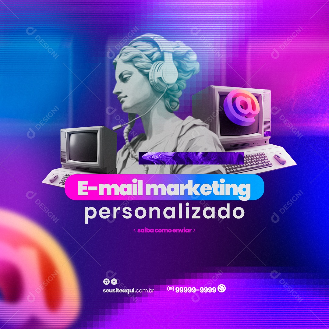 Marketing Digital Email Marketing Personalizado Social Media PSD Editável