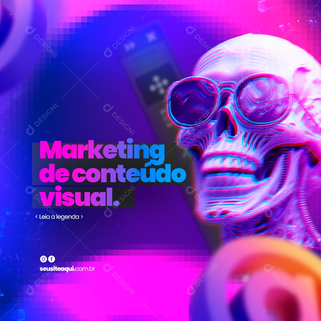 Marketing de Conteúdo Visual Social Media PSD Editável