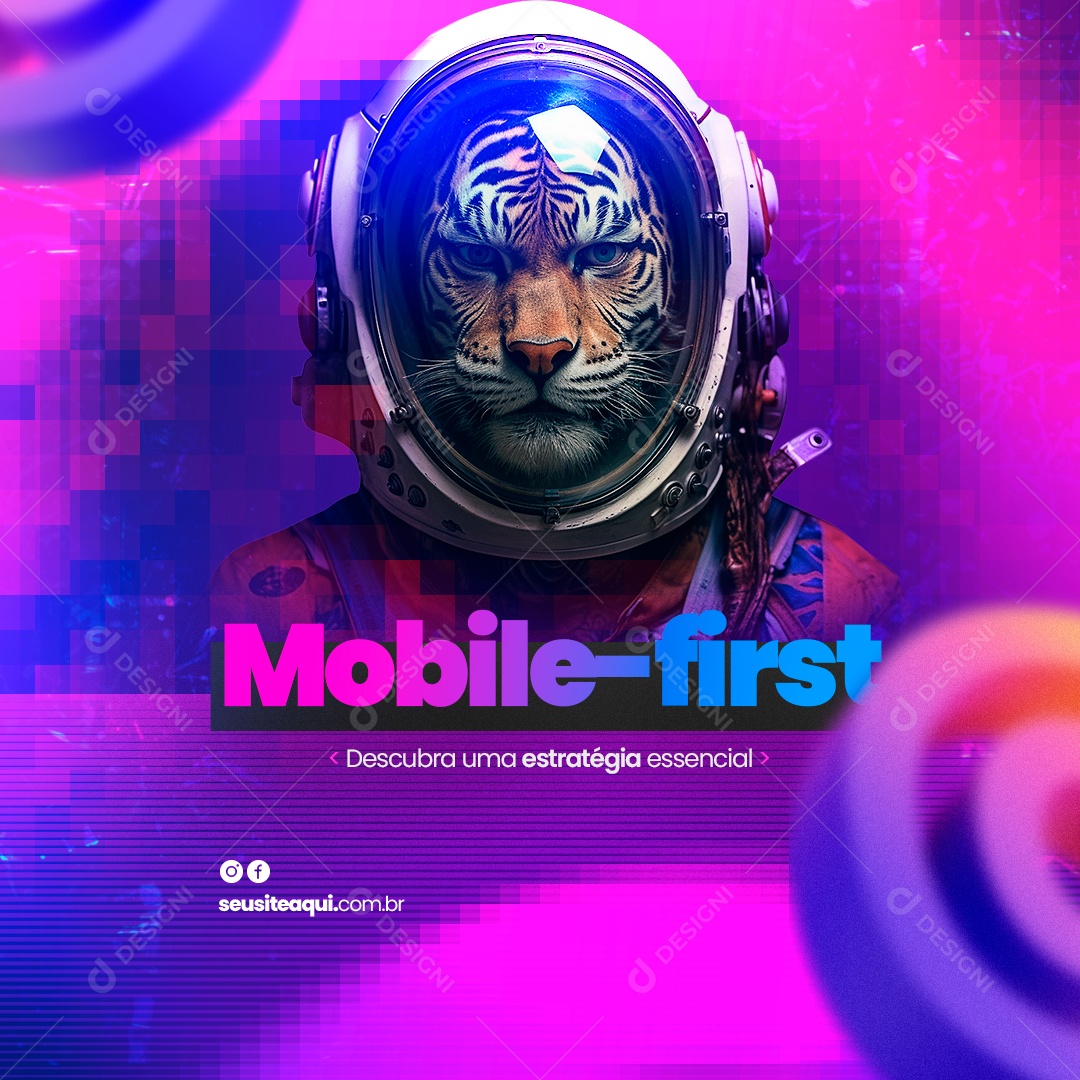 Marketing Digital Mobile First Descubra uma Estratégia Essencial Social Media PSD Editável