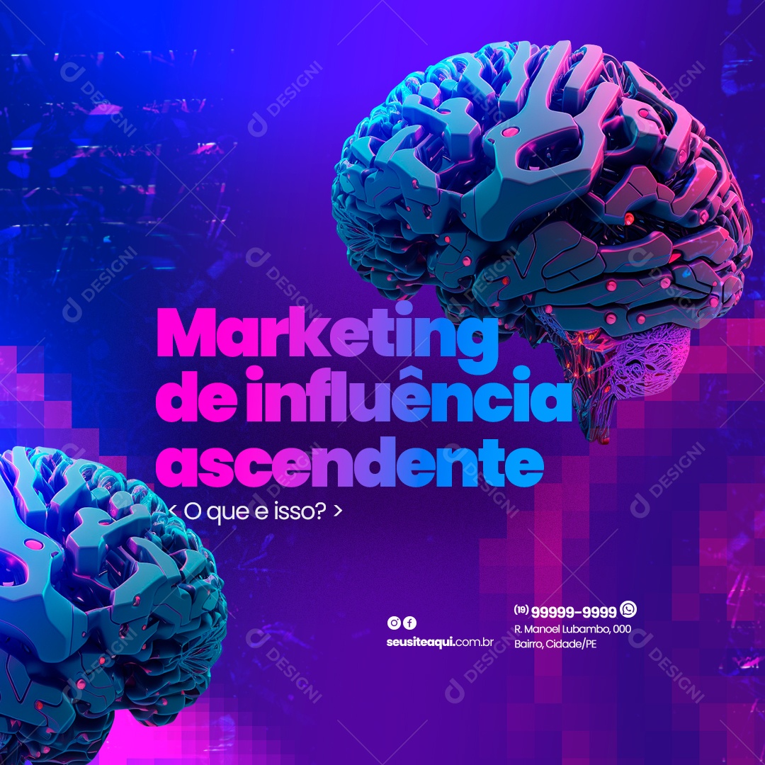 Marketing de Influência Ascendente O Que e Isso Marketing Digital Social Media PSD Editável