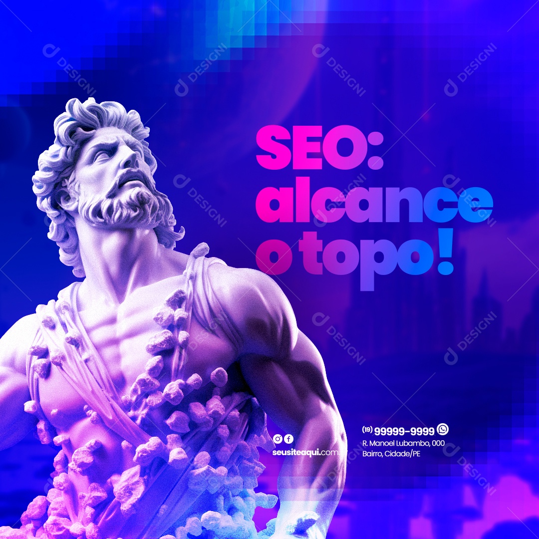 Marketing Digital Seo Alcance o Topo Social Media PSD Editável