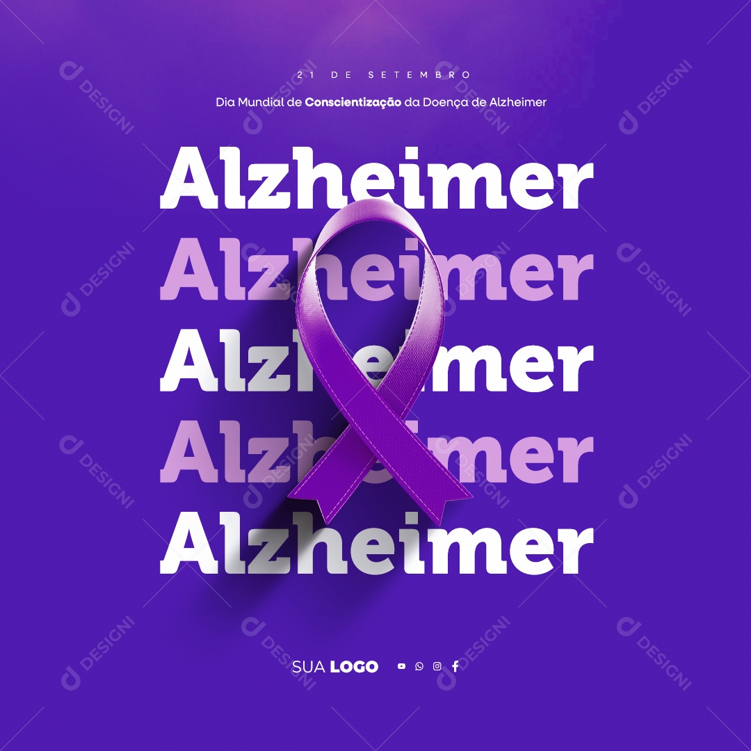 Dia Mundial de Conscientização da Doença Alzheimer 21 de Setembro Social Media PSD Editável