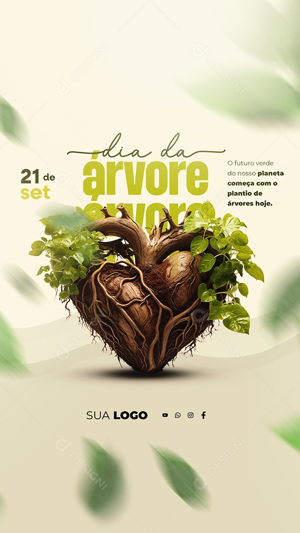 Story Dia da Árvore O Futuro Verde do Nosso Planeta Começa com o Plantio de Árvores Hoje Social Media PSD Editável