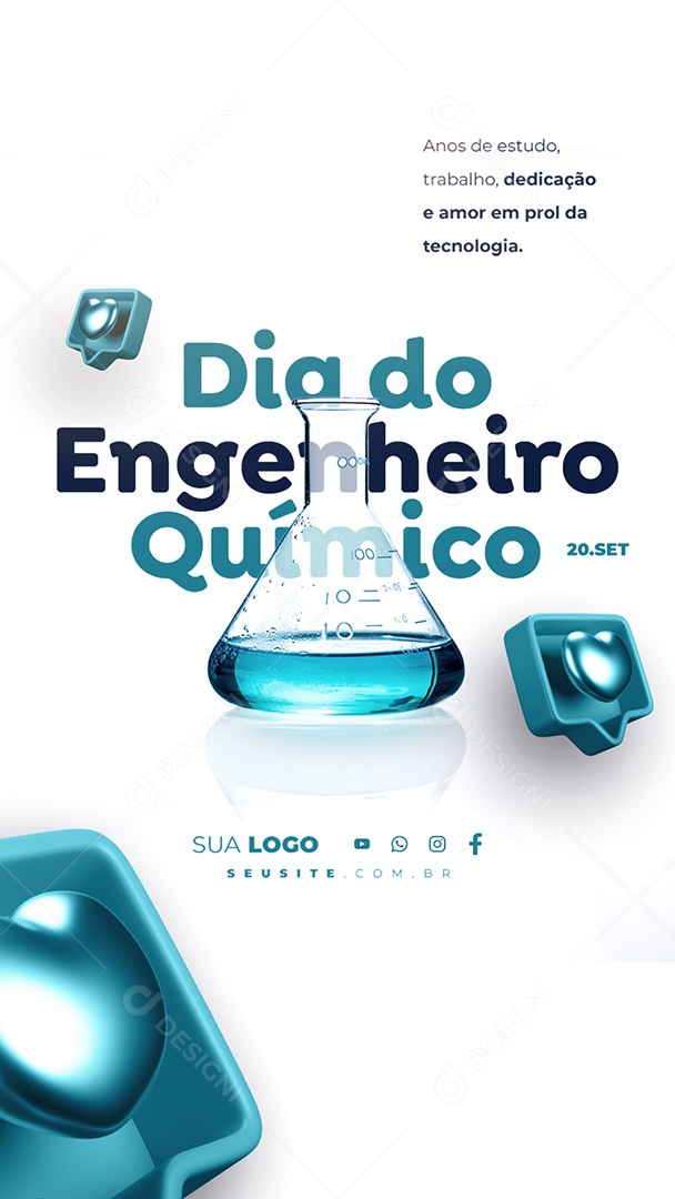 Story Dia Do Engenheiro Químico Anos de Estudo Social Media PSD Editável