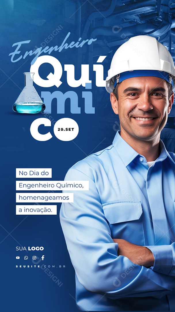 Story Dia Do Engenheiro Químico Homenageamos a Inovação Social Media PSD Editável