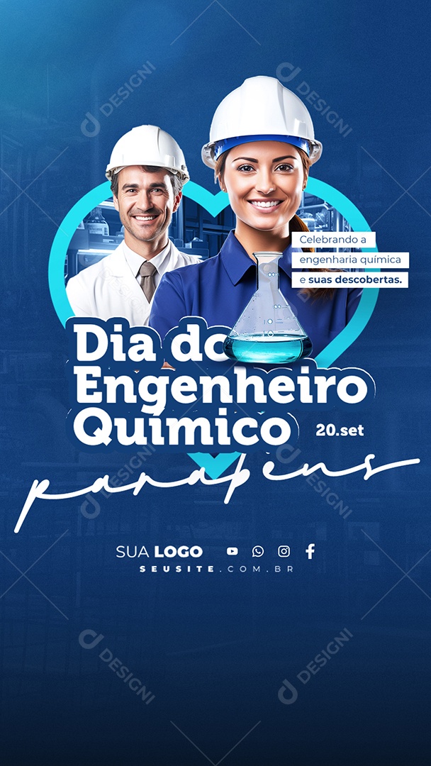Story Dia Do Engenheiro Químico Celebrando a Engenharia Química e Suas Descobertas Social Media PSD Editável